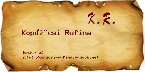 Kopácsi Rufina névjegykártya